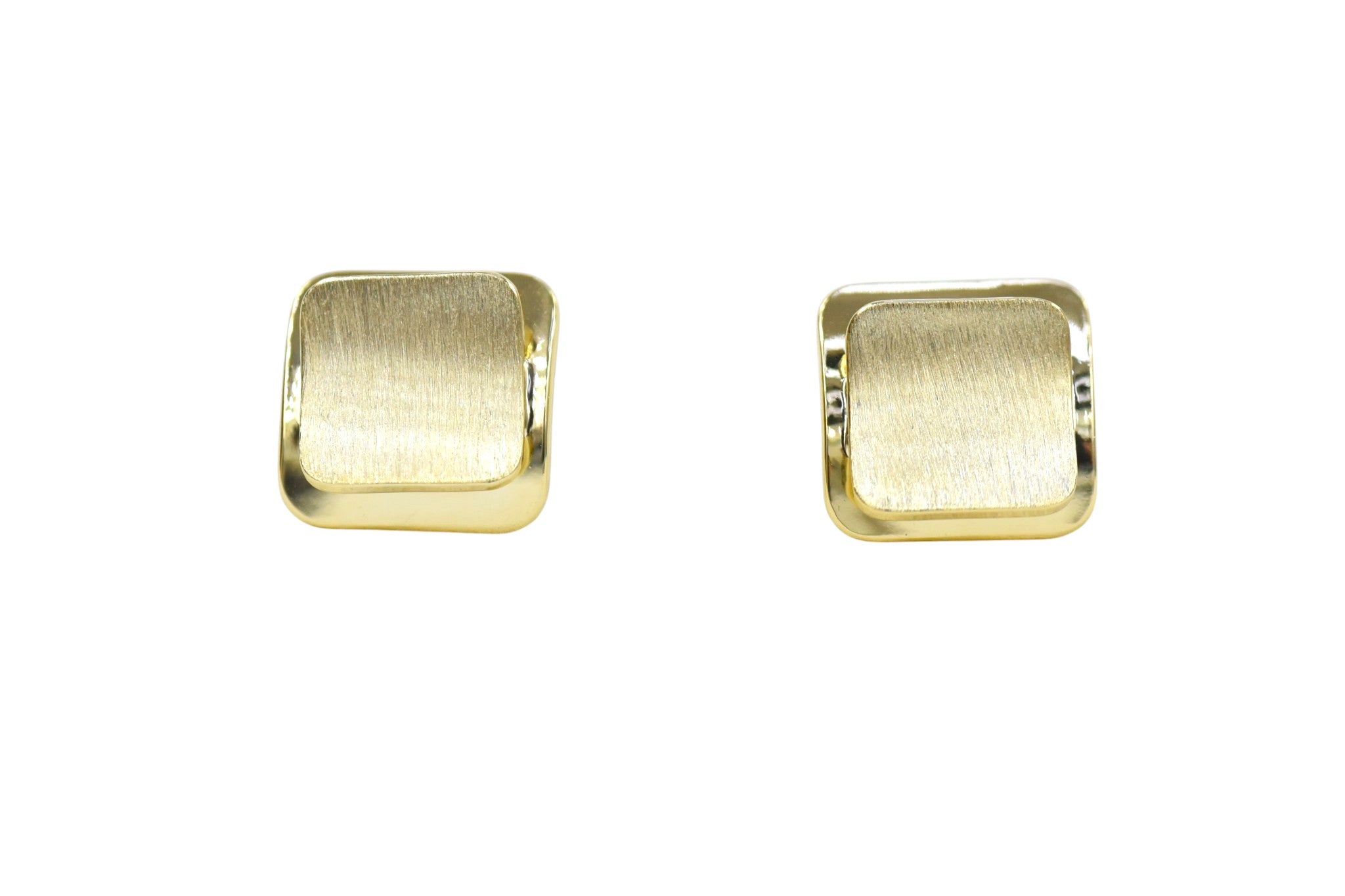 Brushed Square Stud Earrings